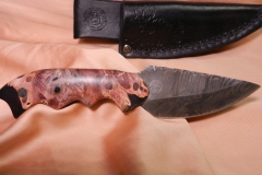 Damascus Steel Blade with Buckeye Burl Handle